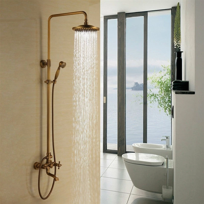 Deals ๐ Fontana Showers Auralie Antique Brass Wall Mounted Shower Set ๐ - Image 4