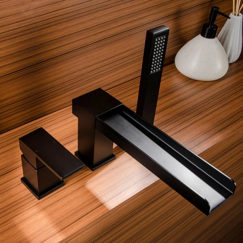 Promo ๐งจ Homary Modern 1-Handle Deck-Mount Waterfall Roman BathTub Filler Faucet With Handshower ๐ - Image 4