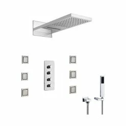 Best Sale 🌟 BathSelect Taranto Bathroom Shower Set With Rainfall Shower Head And Hand Shower 💯