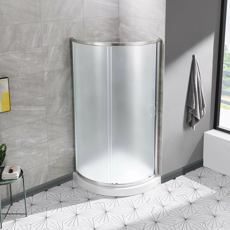Outlet 😍 OVE Decors Breeze 32 Shower Kit, Frosted Glass Panels And Base, Satin Nickel 🔔 - Image 6