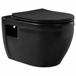Promo 👍 Swiss Madison SM-WT450 Ivy Wall-Hung Elongated Toilet Bowl - Matte Black ✔️