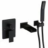 Best deal 😍 Homary Waterfall Wall-Mount Bathtub Filler Faucet & Handshower, Black 💯