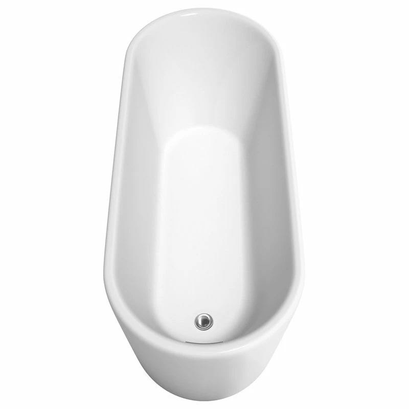 Best deal β Wyndham Collection Ursula 67" Freestanding White Bathtub, Polished Chrome Drain And Overflow Trim 𧨠- Image 4