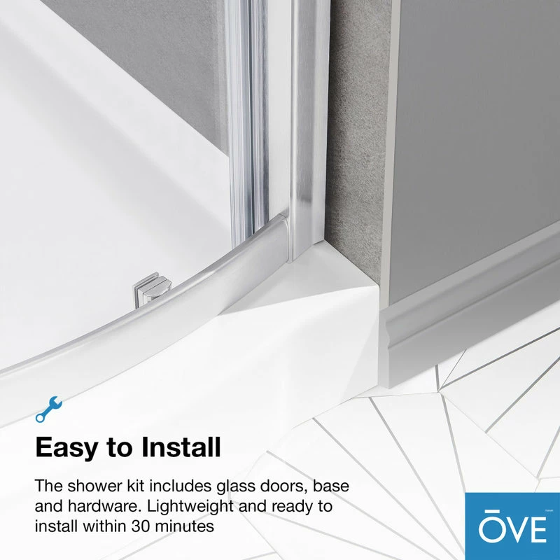 Top 10 ๐งจ OVE Decors Breeze 34 Shower Kit, Clear Glass Panels And Base, Satin Nickel ๐ - Image 10