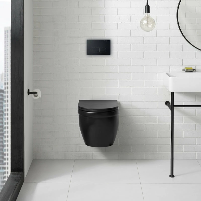 Brand new 😀 Swiss Madison Ivy Wall Hung Elongated Toilet Bowl 0.8/1.28 GPF Dual Flush, Matte Black 💯 - Image 6