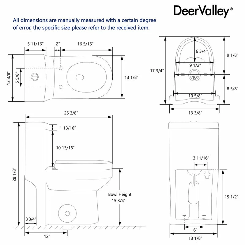 Best Sale 🧨 DeerValley Modern Small One Piece Toilet, Compact Bathroom Tiny Mini Commode Dual Flush 🧨 - Image 8