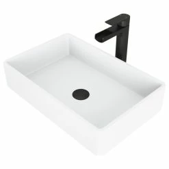 Brand new 👍 VIGO Magnolia Handmade Matte Stone Vessel Sink Set With Vessel Faucet ⭐