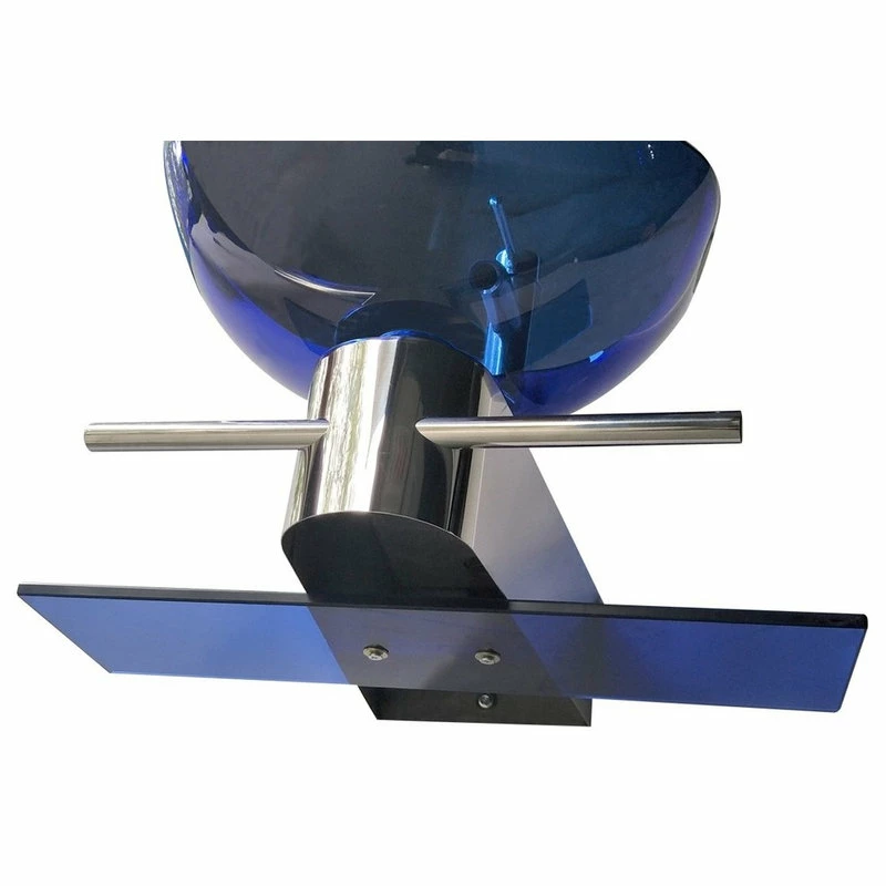Cheap โญ Renovators Supply Manufacturing Blue Glass Wall Mount Sink Lotus Design With Chrome Faucet, Drain And Towel Bar ๐ - Image 4