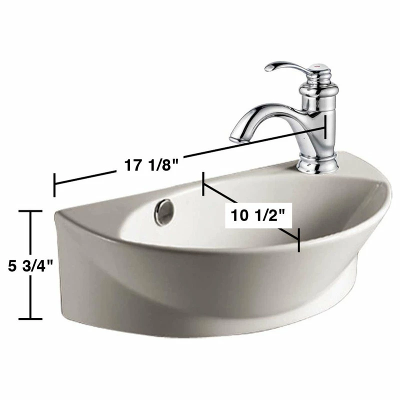Cheapest ๐ Renovators Supply Manufacturing White Ceramic Bathroom Wall Mount Sink 17" Oval Basin With Faucet Hole Overflow ๐ - Image 7