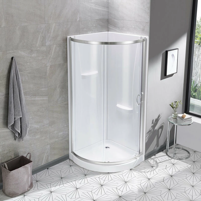Best reviews of 🥰 OVE Decors Breeze 34 Shower Kit, Clear Glass Walls And Base, Satin Nickel 🔔 - Image 7
