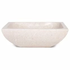Coupon 🌟 Laguna Marble Natural Stone Vessel Bathroom Sink, Rectangular Travertine Sink, Ojinaga 👍