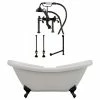 Hot Sale ❤️ The Tub Connection 68" Double Slipper Clawfoot Tub, Deck Mount Plumbing Package, Oil Rubbed Bronze 💯