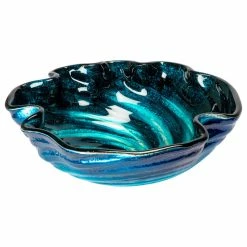 New ✨ Eden Bath - Vessel Sinks Modern Carribean Wave Freeform Tempered Glass Vessel Sink For Bathroom 17" ✨