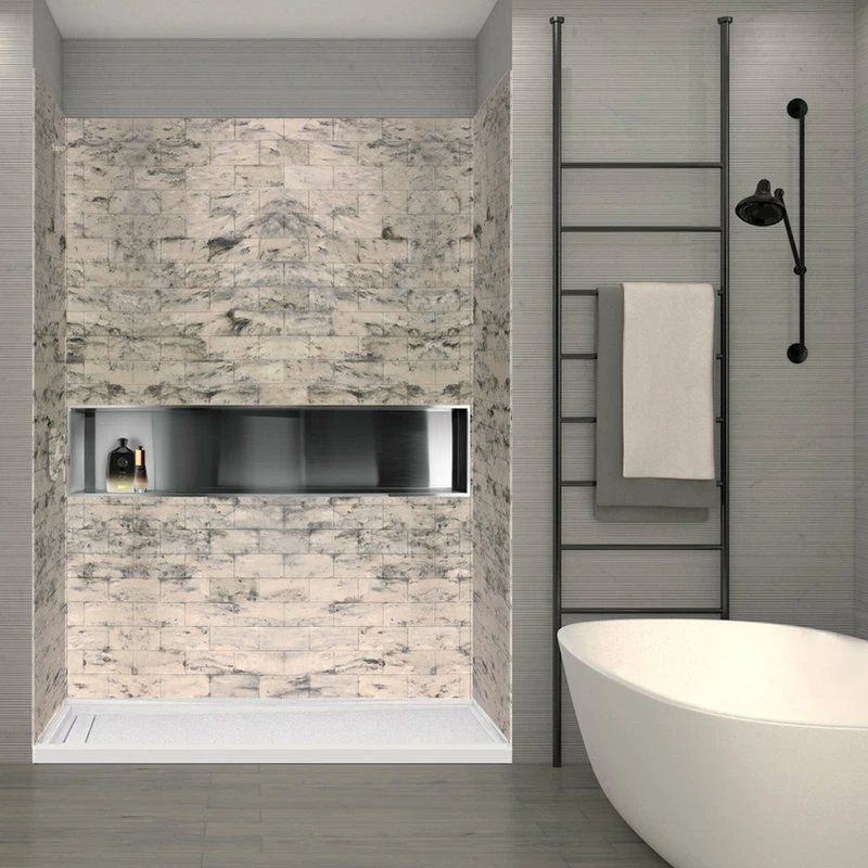 Hot Sale 🎁 Transolid SWK603696-49 Saramar 60"x36"x96" Shower Wall Kit, Sand Creme 🤩 - Image 5