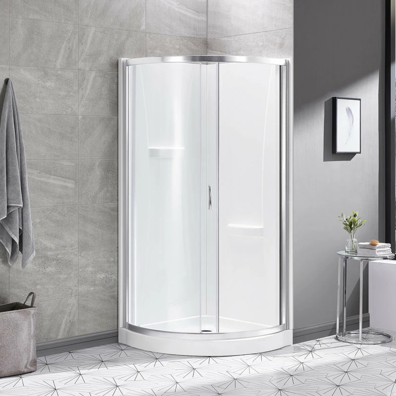 Best reviews of 🥰 OVE Decors Breeze 34 Shower Kit, Clear Glass Walls And Base, Satin Nickel 🔔 - Image 6