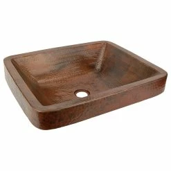 Wholesale โ๏ธ Premier Copper Products 19" Rectangle ๐ Skirted Vessel ๐จ Hammered Copper Sink, Oil Rubbed Bronze โ