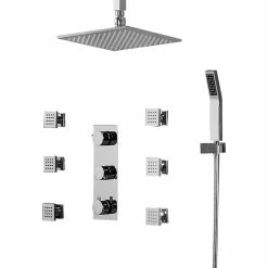 Cheapest ๐ Homary Ceiling Mounted Led Rain Shower System With Handheld Shower & 6 Body Sprays, 12" ๐ฏ