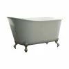 Top 10 ❤️ The Tub Connection 58" Cast Iron Swedish Tub Without Faucet Holes "Holt", Brushed Nickel Feet 😍