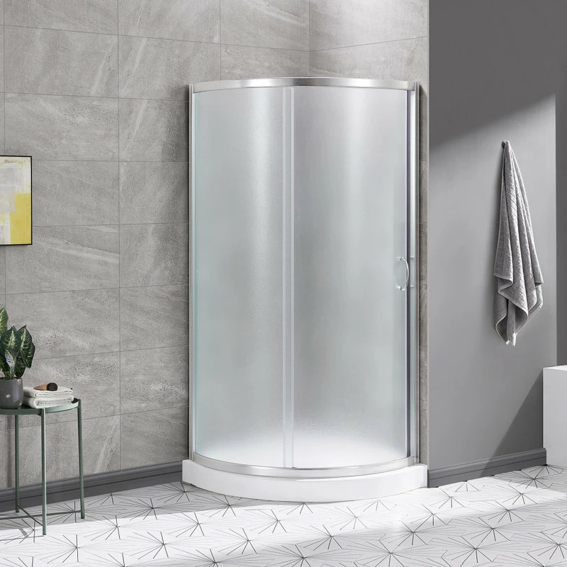 Outlet 😍 OVE Decors Breeze 32 Shower Kit, Frosted Glass Panels And Base, Satin Nickel 🔔 - Image 5
