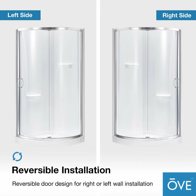 Best reviews of 🥰 OVE Decors Breeze 34 Shower Kit, Clear Glass Walls And Base, Satin Nickel 🔔 - Image 13