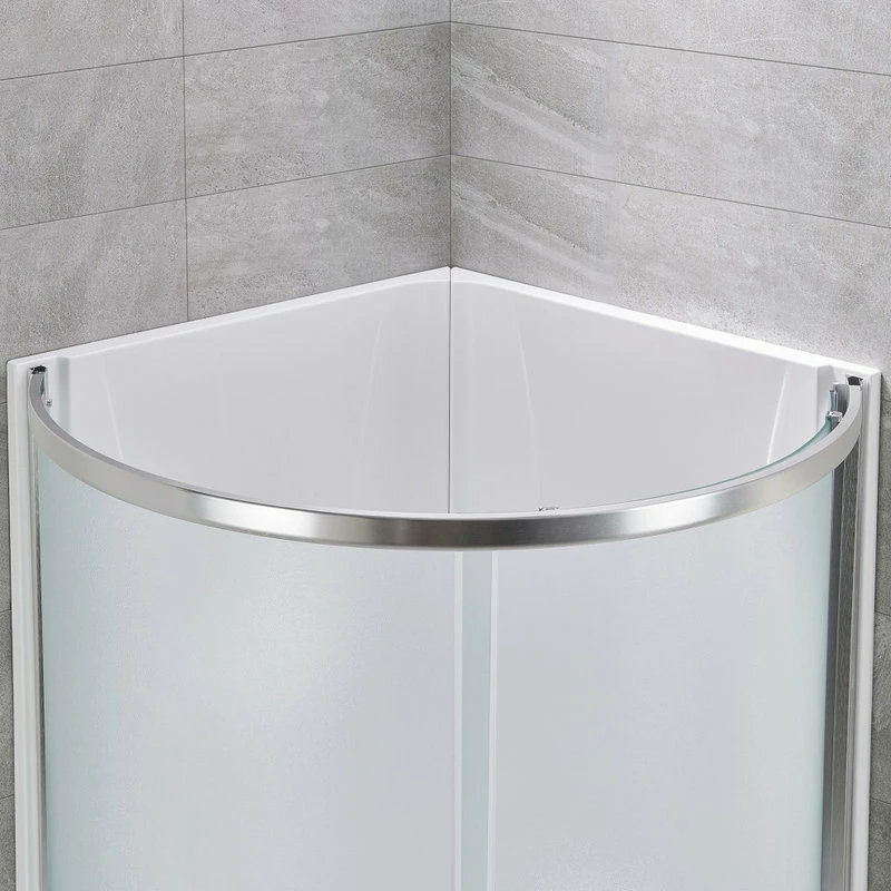 Outlet 🔥 OVE Decors Breeze 36 Shower Kit, Frosted Glass Walls And Base, Satin Nickel 👍 - Image 7