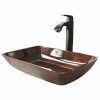 Buy 😀 VIGO 18" Russet Glass Vessel Bathroom Sink Set With Linus Vessel Faucet ✨