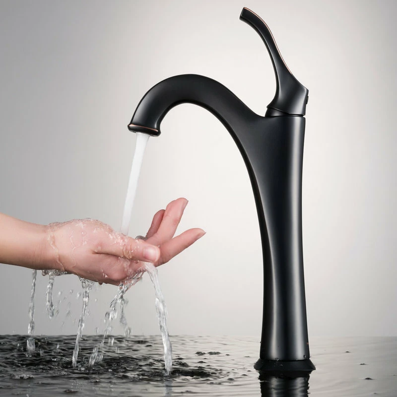 Brand new ๐ Kraus USA, Inc. Elavo Round Ceramic Vessel Sink, Bathroom Arlo Faucet, Drain, Oil Rub Bronze โญ - Image 8