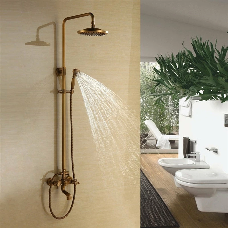 Deals ๐ Fontana Showers Auralie Antique Brass Wall Mounted Shower Set ๐ - Image 5