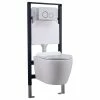 Flash Sale 👏 Homary Wall Hung Elongated Toilet Bowl 1.1/1.6 GPF Dual Flush Toilet, Bowl & Tan 🎉