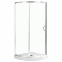 Top 10 🧨 OVE Decors Breeze 34 Shower Kit, Clear Glass Panels And Base, Satin Nickel 👏