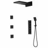 Hot Sale ❤️ HOMARY Wall Mounted Waterfall Rain Shower System With 3 Body Sprays In Matte Black, Sta 🎁