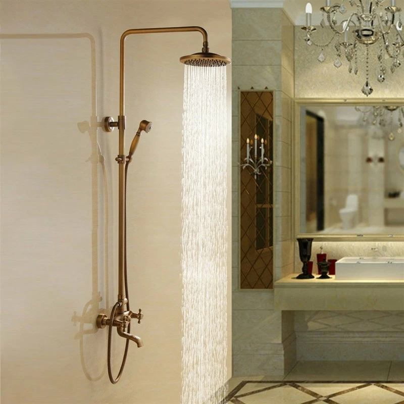 Deals ๐ Fontana Showers Auralie Antique Brass Wall Mounted Shower Set ๐ - Image 2