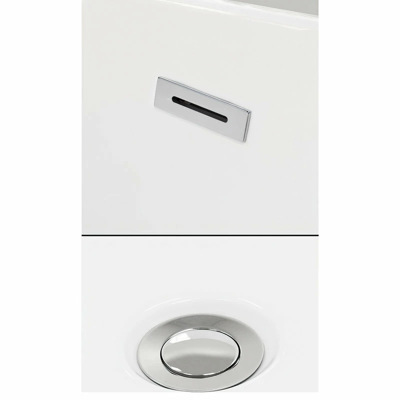 Best Sale ๐ Wyndham Collection Juno 63" Freestanding Matte White Bathtub, Polished Chrome Tub Filler And Trim ๐งจ - Image 5