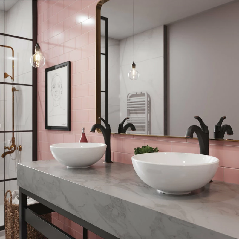 Brand new ๐ Kraus USA, Inc. Elavo Round Ceramic Vessel Sink, Bathroom Arlo Faucet, Drain, Oil Rub Bronze โญ - Image 2