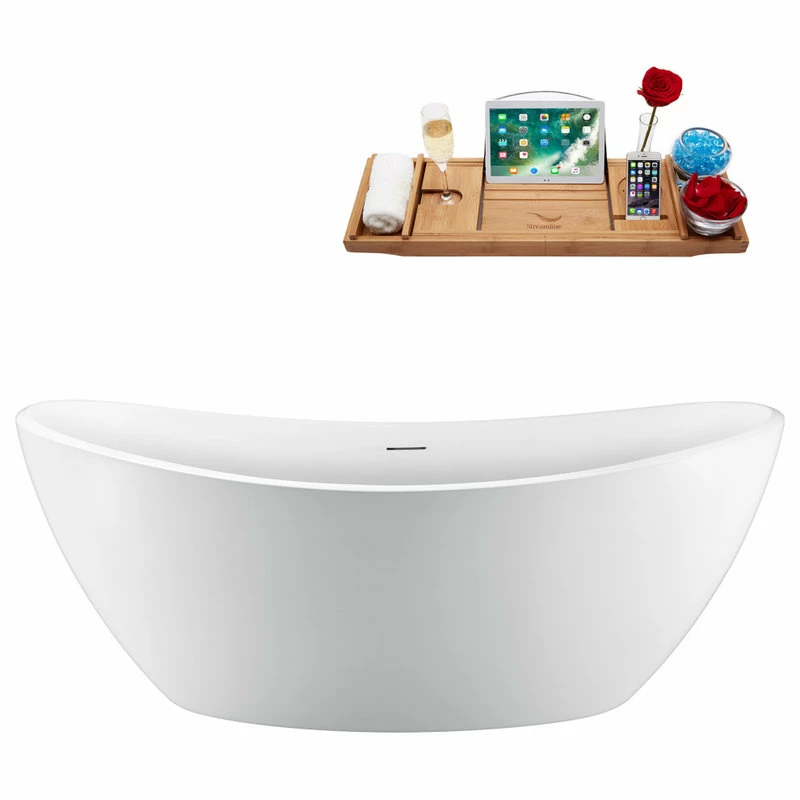 Best Sale 🎁 75'' Streamline N950ORB Freestanding Tub, Tray, Internal Drain, Pop-Up: Brushed 🔥 - Image 6