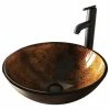 Top 10 😀 VIGO Russet Glass Vessel Sink And Seville Faucet Set, Matte Black Finish 💯