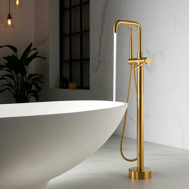 Outlet 🥰 Vinnova Delara Freestanding Tub Faucet, Hand Shower, Brushed Gold 🎁 - Image 4