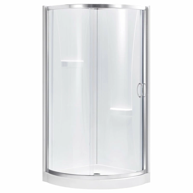 Best reviews of 🥰 OVE Decors Breeze 34 Shower Kit, Clear Glass Walls And Base, Satin Nickel 🔔
