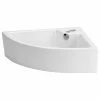 Buy 👍 Renovators Supply Manufacturing White Triangular Corner Countertop Vessel Bathroom Sink 25 7/8" With Faucet Hole 🔔