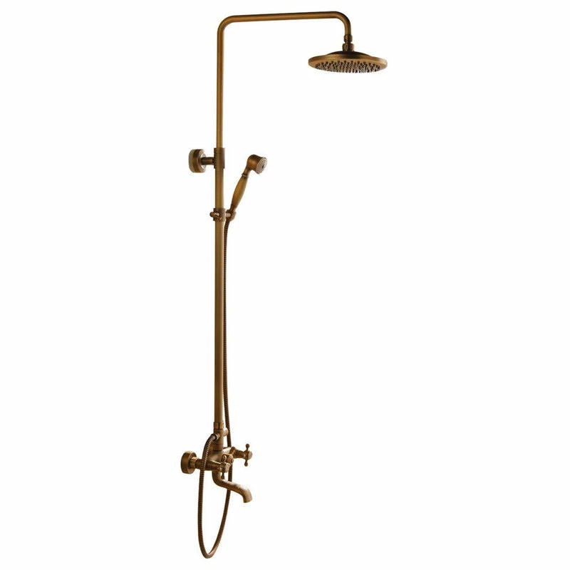 Deals ๐ Fontana Showers Auralie Antique Brass Wall Mounted Shower Set ๐