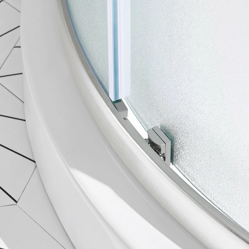 Outlet 😍 OVE Decors Breeze 32 Shower Kit, Frosted Glass Panels And Base, Satin Nickel 🔔 - Image 7