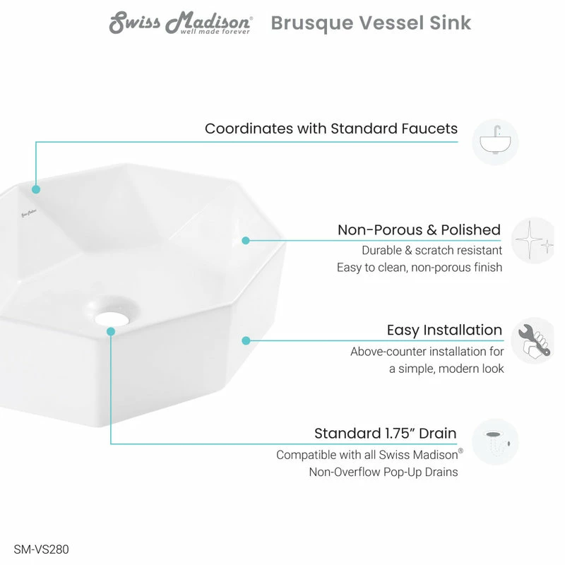 Coupon ๐คฉ Swiss Madison Brusque Vessel Sink ๐ - Image 8