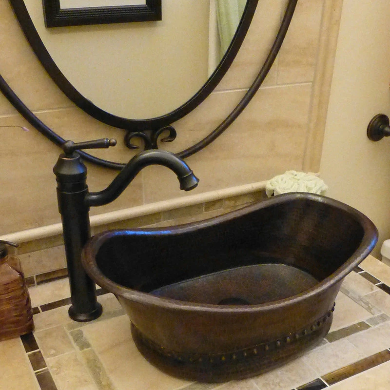 Coupon 💯 Premier Copper Products Bath Tub Vessel 🔨 Hammered Copper Sink, Oil Rubbed Bronze 👏 - Image 5