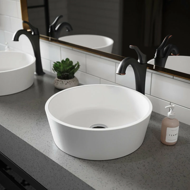 Coupon 🎁 Kraus USA, Inc. Natura Round Vessel Bathroom Sink, Stone Resin Solid Surface 😀 - Image 8
