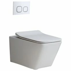 Hot Sale ✨ Homary Dual Flush Wall Hung Toilet In White 1.1/1.6 GPF Elongated Toilet Bowl, B ❤️