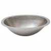 Outlet ⭐ Premier Copper Products Oval Under Counter 🔨 Hammered Copper Bathroom Sink, Nickel 😍
