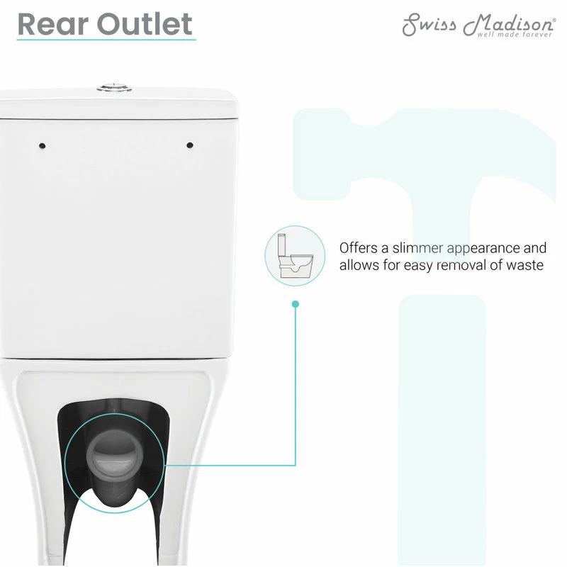 Best reviews of ๐ Swiss Madison Calice Two Piece Rear Outlet Elongated Toilet Dual Flush .8/1.28 Gpf ๐งจ - Image 7