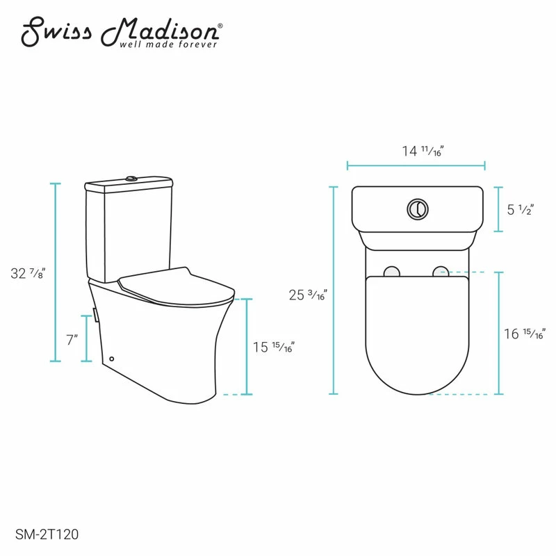 Best reviews of ๐ Swiss Madison Calice Two Piece Rear Outlet Elongated Toilet Dual Flush .8/1.28 Gpf ๐งจ - Image 13