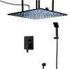 Brand new 🤩 BathSelect Juno Matte Black Multi Color LED Rain Shower System, 20"x20" 🔔