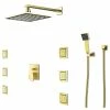 Cheap 👍 BathSelect Wall Mount Gold Finish Shower Head With Body Massage Jets, 16" 😍